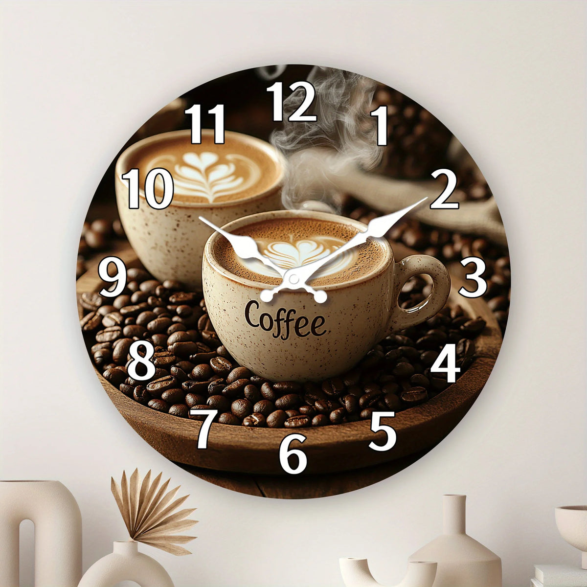 Coffee Cup Wall Clock – Cozy Café-Inspired Kitchen Décor