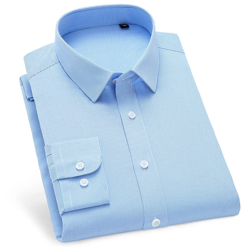 Men’s Classic Fit Long Sleeve Business Dress Shirt .Comfortable Formal Button-Up