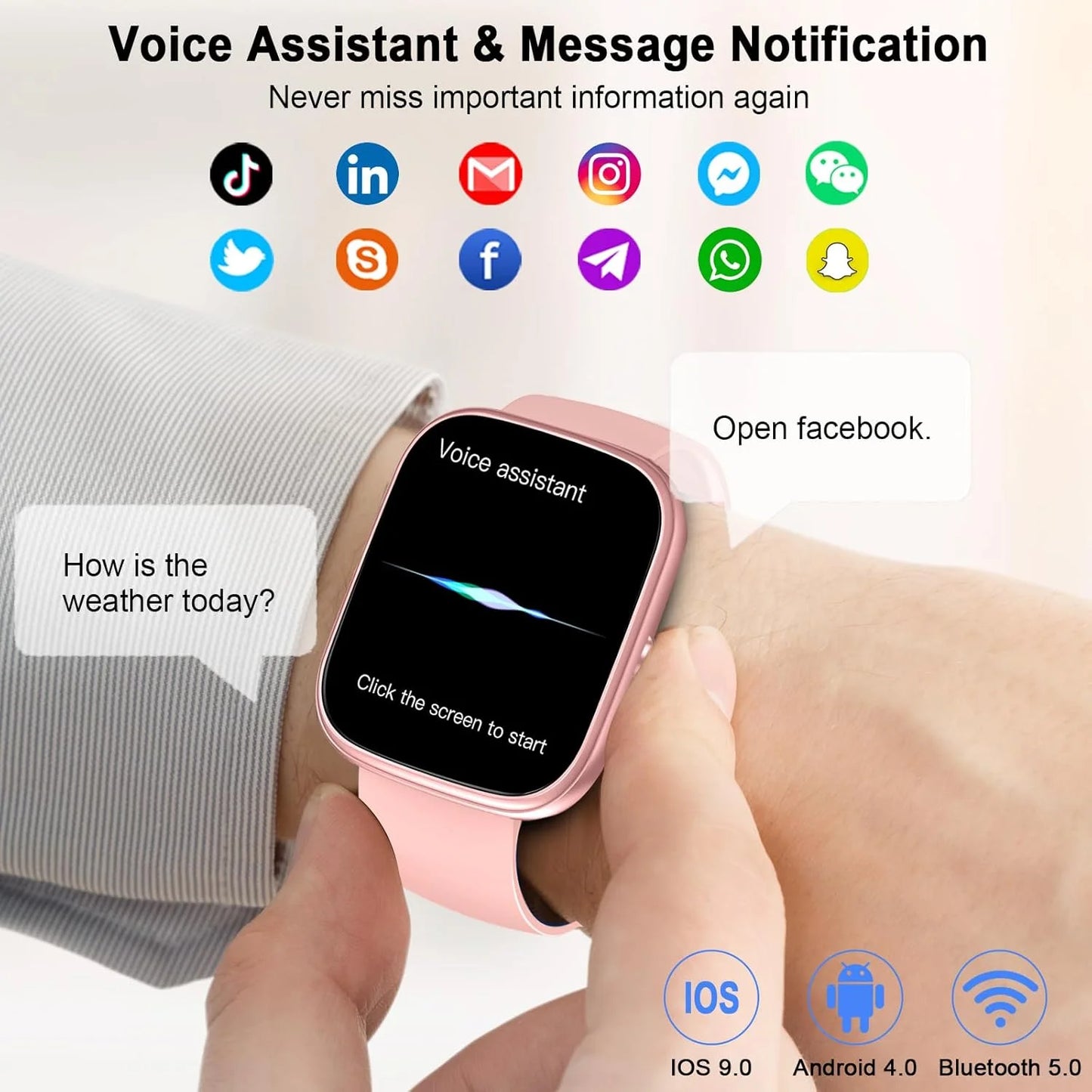 IP68 Waterproof Smart Watch with Bluetooth Calling & Fitness Tracking