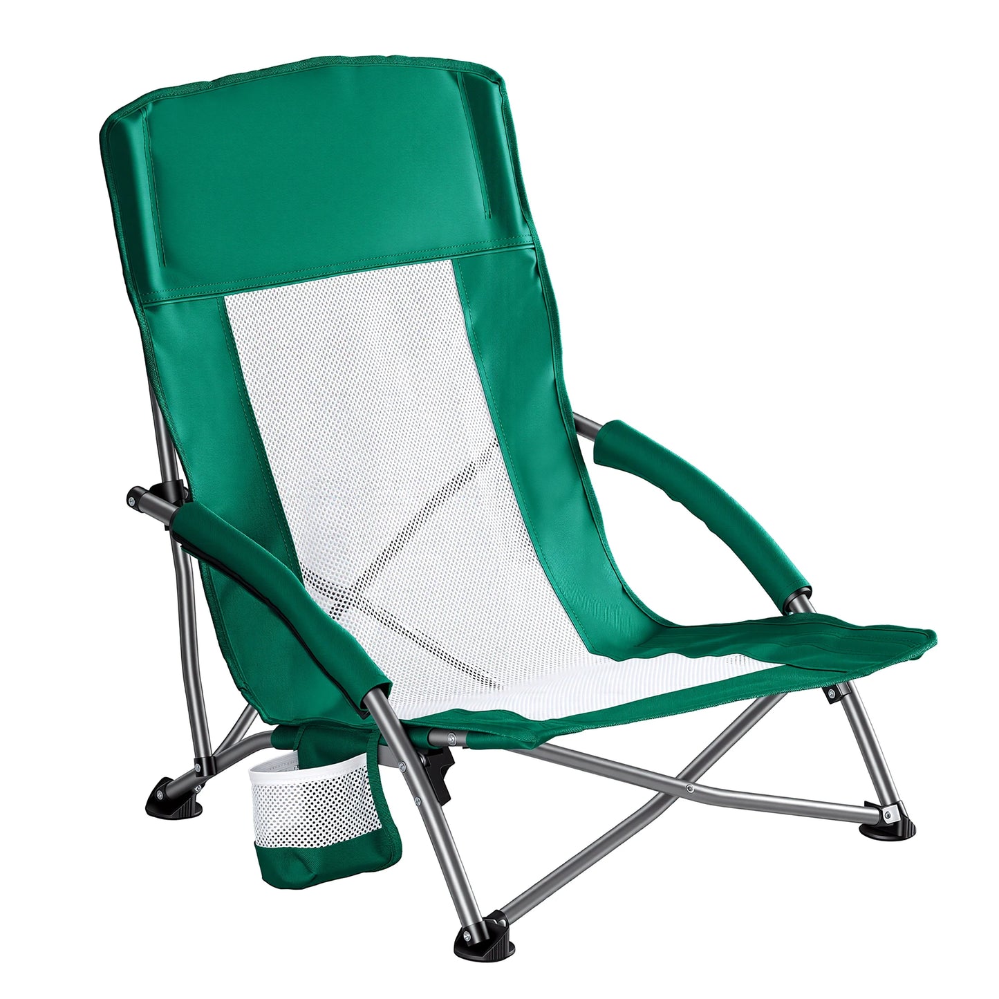 Low Profile Folding Camping Chair – Portable Outdoor Lounge Chair for Camping, Beach & Backyard Relaxation
