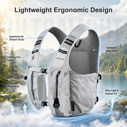 Portable Cooling Vest with Fan System –.Lightweight Summer Cooling Vest for Outdoor Work, Hiking & Camping