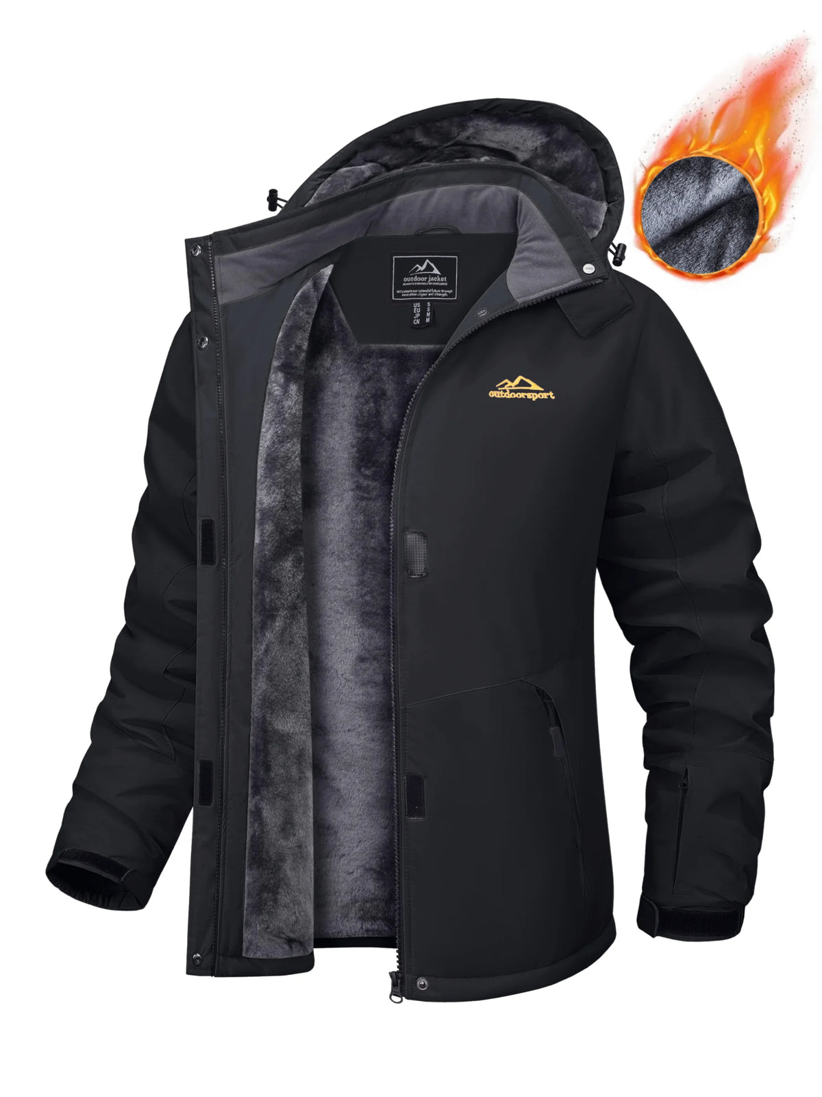 Women's Fleece Lined Hooded Winter Parka Jacket Warm Water-Resistant Coat
