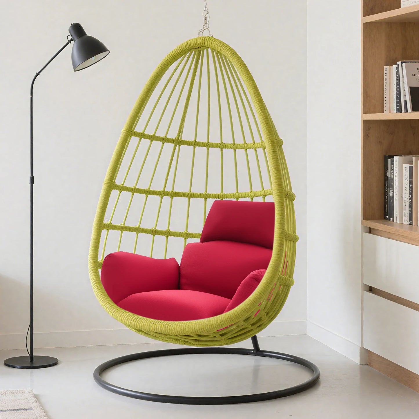 Egg Chair Cushion Hanging Basket Swing Cushion Indoor and Outdoor Rocking Chair Pad Burgundy