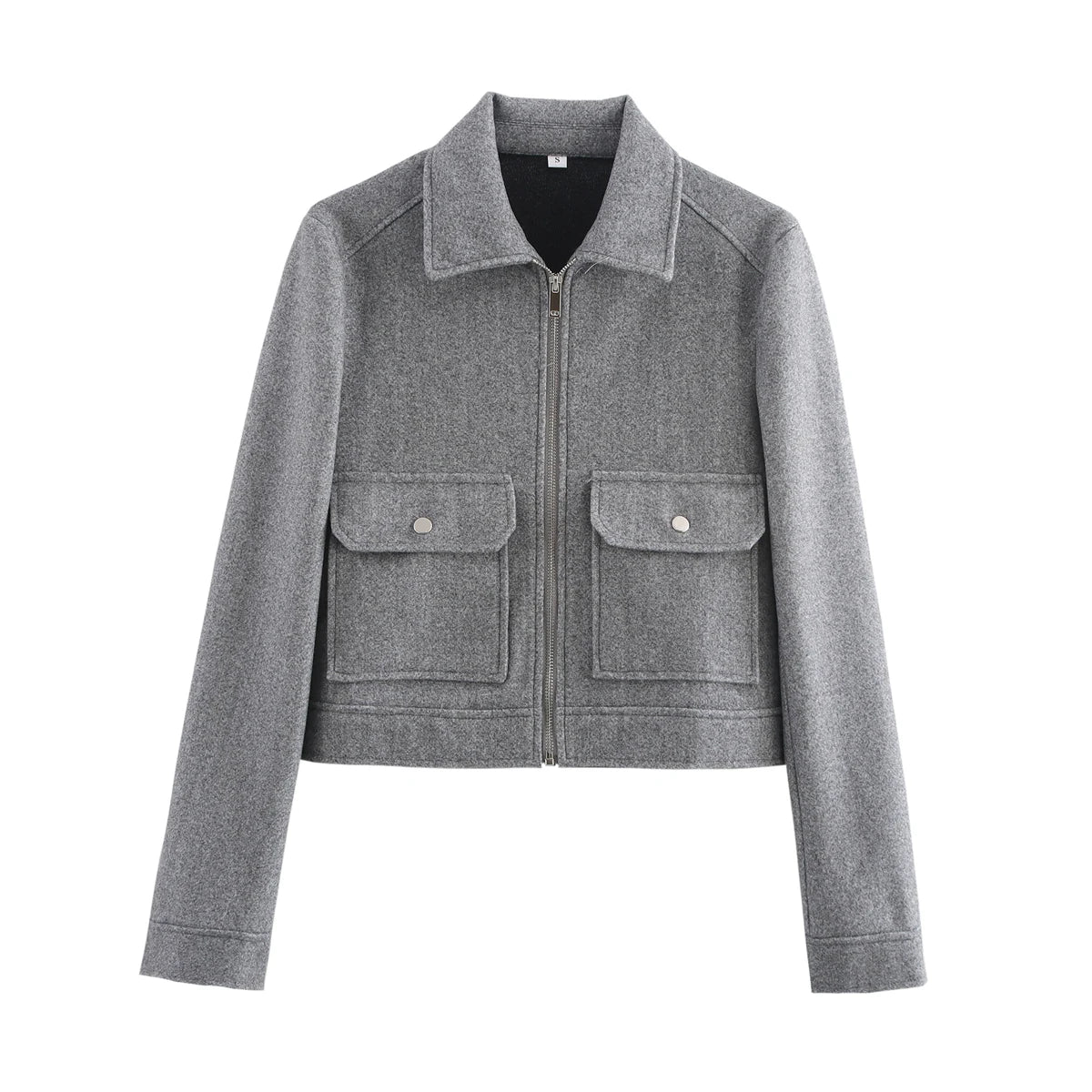 Women's Corduroy Zip-Up Jacket – Casual Long Sleeve Winter Coat with Stand Collar