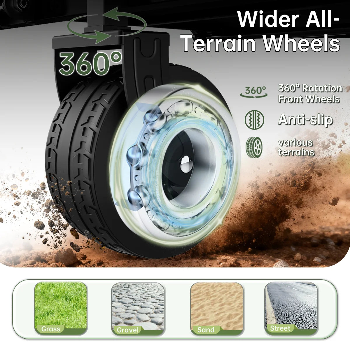 400 lb Heavy-Duty Collapsible Utility Wagon with All-Terrain Wheels