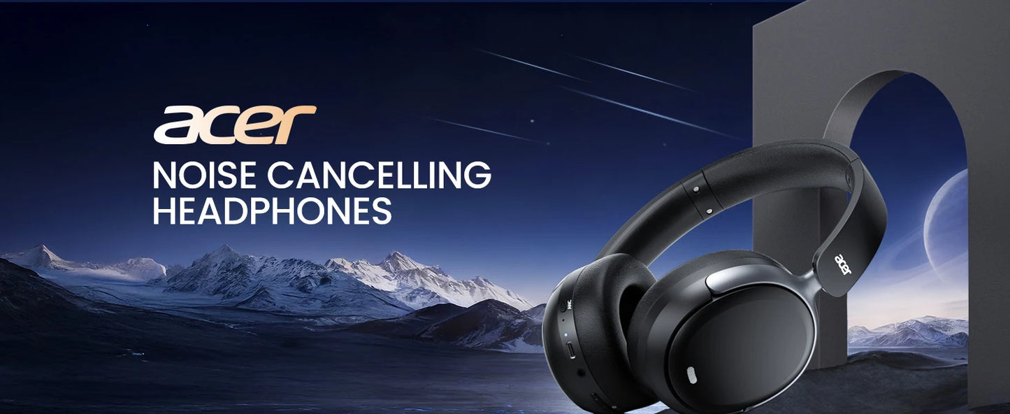 Acer OHR516 Wireless Bluetooth 5.4 Active Noise Cancelling Over-Ear Headphones
