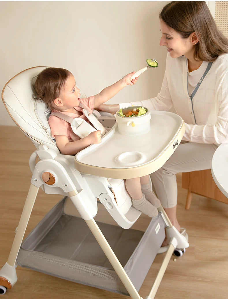7-in-1 Convertible Baby High Chair with Adjustable Tray & Foldable Design