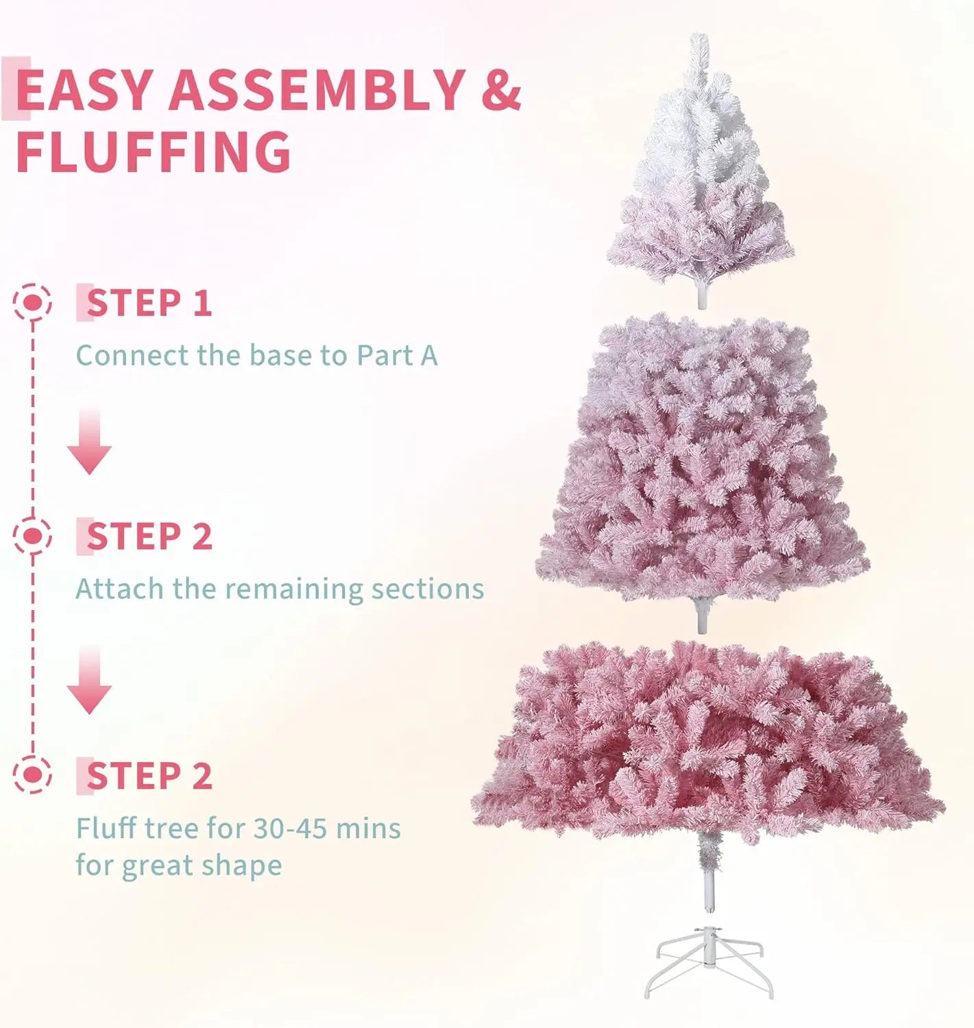 9Ft Pre-Lit Artificial Christmas Tree, 100 Warm LED Lights | Snow Flocked Full Pre Lighted Xmas Tree, 300 Branch Tips & Foldable Stand, Easy Assembly, Holiday Decor for Indoor & Outdoor
