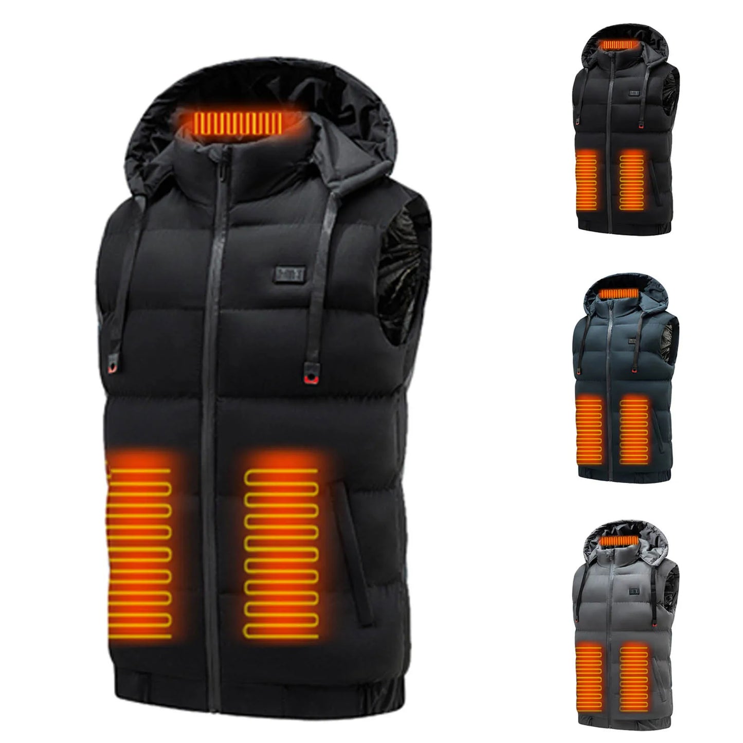 Men’s Smart Heated Winter Vest USB Rechargeable Electric Thermal Puffer Outerwear