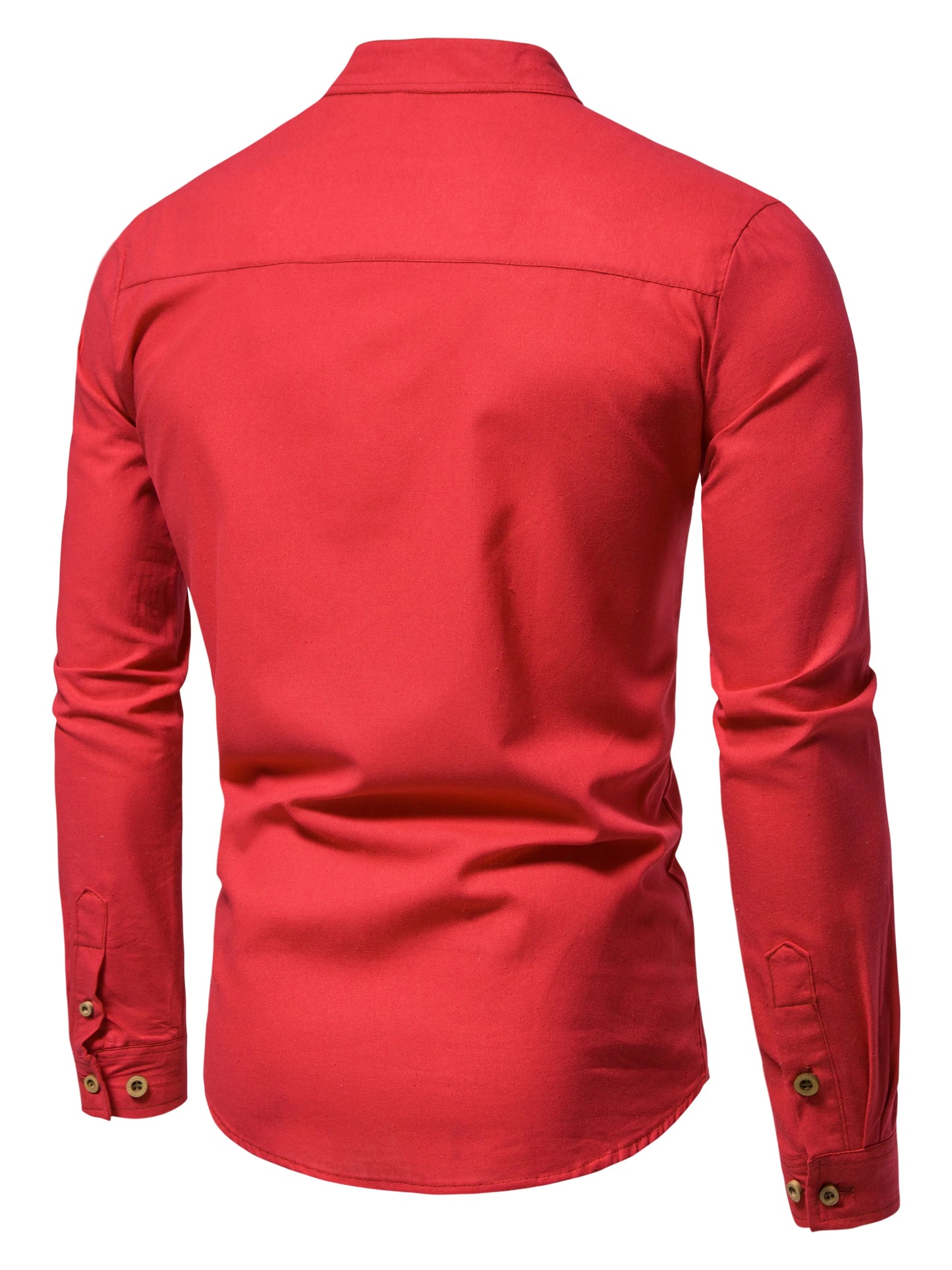 Men’s Elegant Long Sleeve Cotton Henley Shirt . Casual Slim Fit Pullover