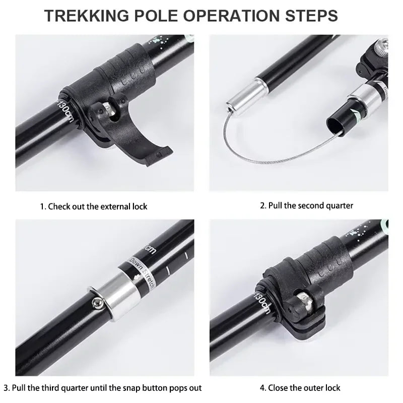 2PCS Ultralight Trekking Poles Set – Foldable Telescopic Nordic Walking Sticks for Hiking, Backpacking & Outdoor Adventures