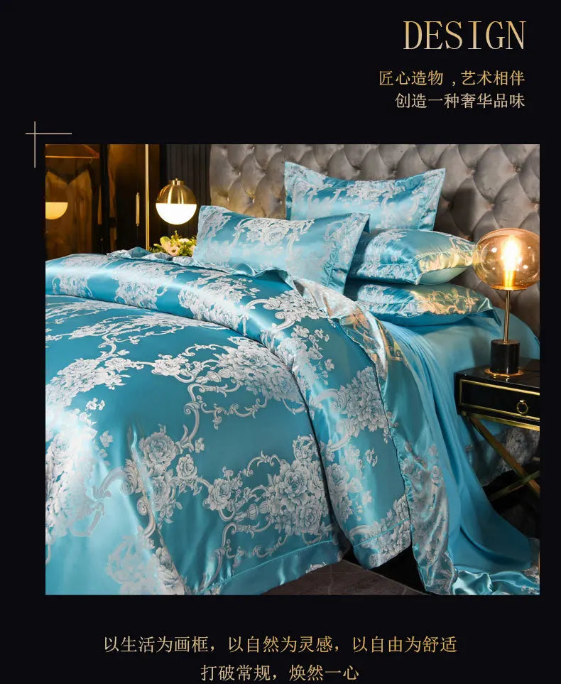 Luxury Satin Jacquard 4-Piece Bedding Set
