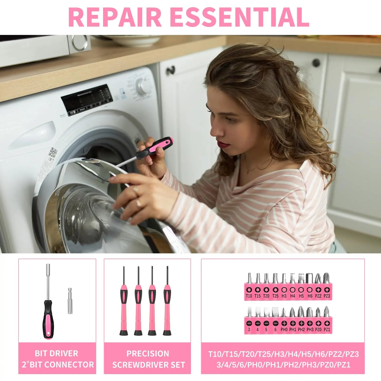 39-Piece Household Tool Set with Tool Box Organizer - Multi-Purpose Small Hand Tool Kit Includes Essential Tools for Home Office