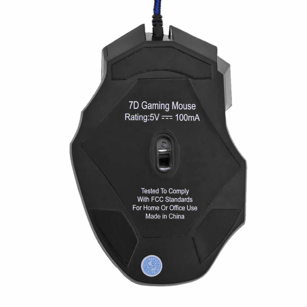 SB Wired Gaming Mouse  7 Button Ergonomic LED Backlit Mouse with 5500 DPI Precision