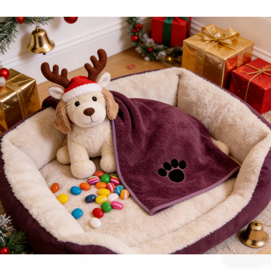 Ultra Absorbent Christmas Pet Bath Towel for Dogs and Cats