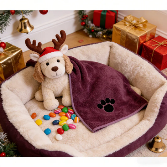 Ultra Absorbent Christmas Pet Bath Towel for Dogs and Cats