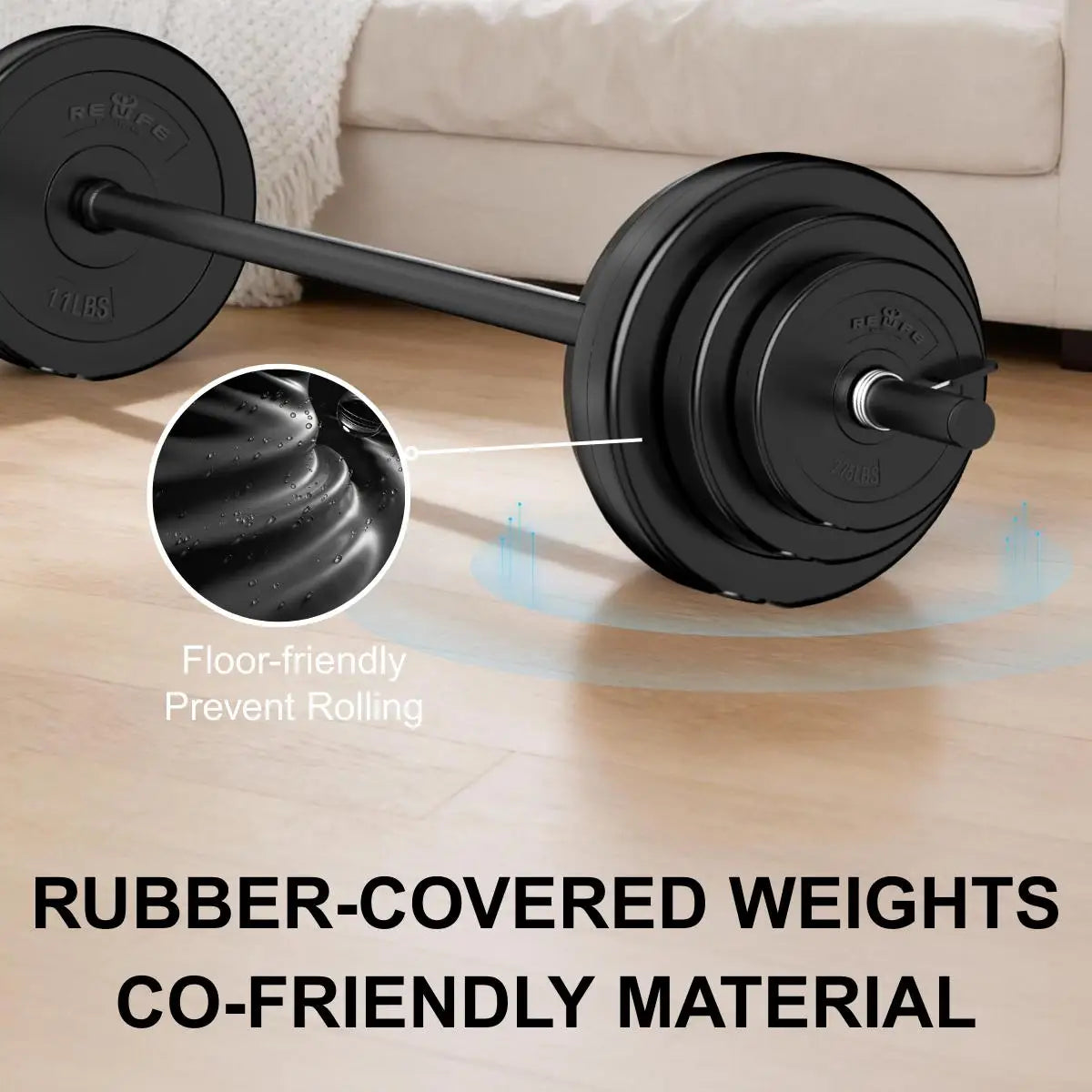 Adjustable Barbell Weight Set for Home Strength Training & Full Body Workouts