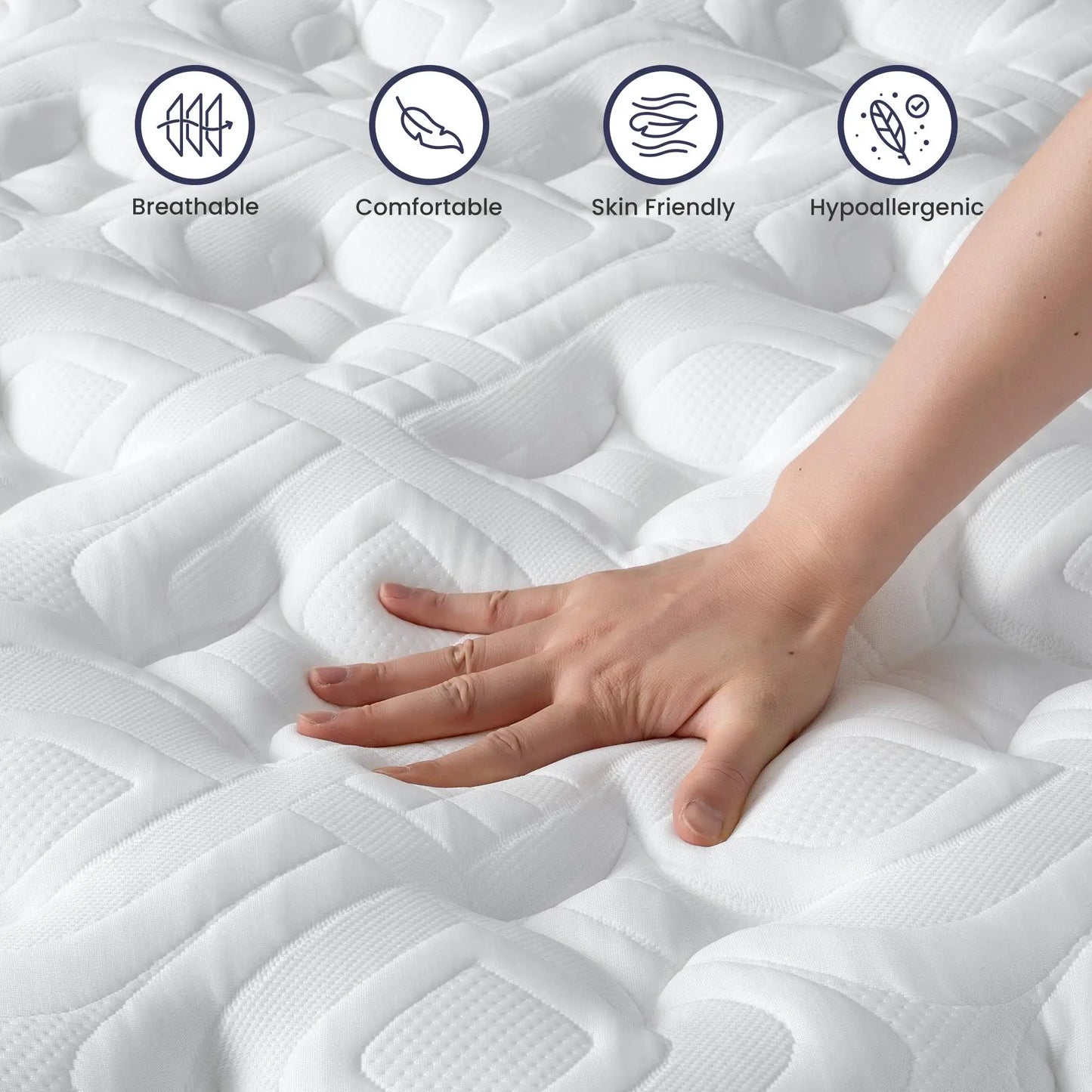 BedStory 12-14'' Queen Size Mattress,Twin/Full/King Hybrid Mattress - Gel Memory Foam & Pocket Springs, Manufactured in USA