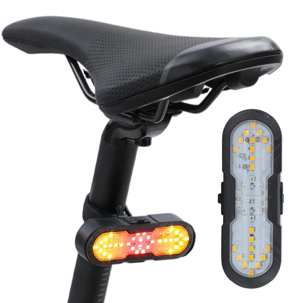 Bike Tail Light Wireless Remote Control Warning Bike Lights with Turn Signals & Horn Bike Rear Light Waterproof for Night Riding