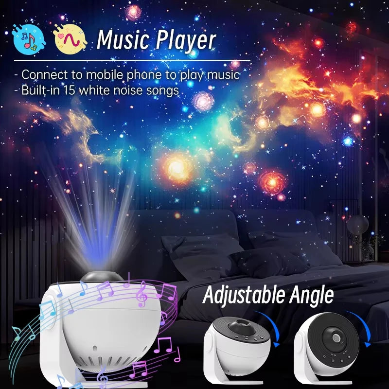 Galaxy Planetarium Star Projector – Starry Sky Night Light with Bluetooth Speaker, Remote Control & Aurora Galaxy Effects