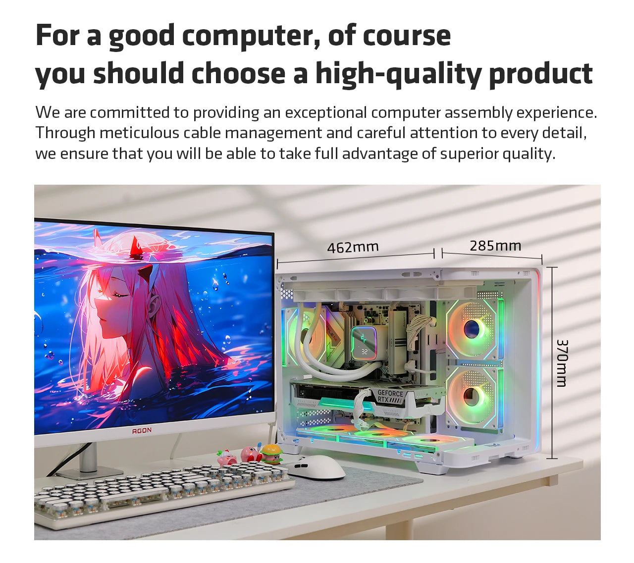 Yeah Magic BIFROST PC Case Sea View Room Gaming Computer Desktop M-ATX ITX Motherboard Double-Sided Tempered Glass Gamer FANS*3