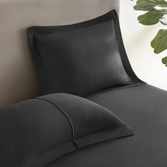 7 Piece Queen Comforter Set Microfiber Bedding Black
