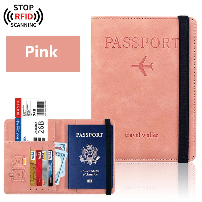 RFID Blocking Passport Holder Travel Wallet | Passport Cover with Card Slots | Travel Document Organizer | Slim Passport Case