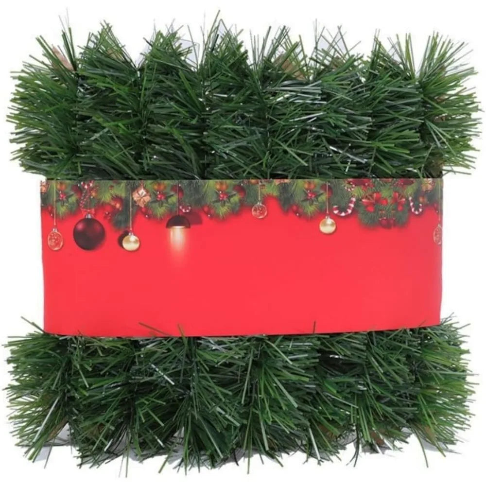 Christmas Garland Decoration, 32.8 Foot Artificial Pine Garland Holiday Decor for Outdoor Indoor Green Greenery Fireplaces Holid