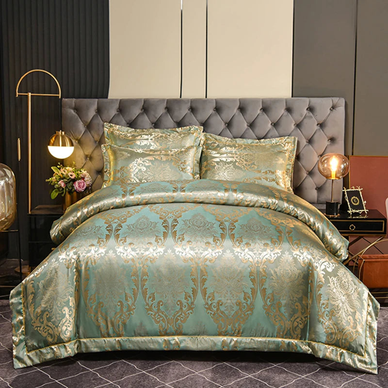 Luxury Satin Jacquard 4-Piece Bedding Set