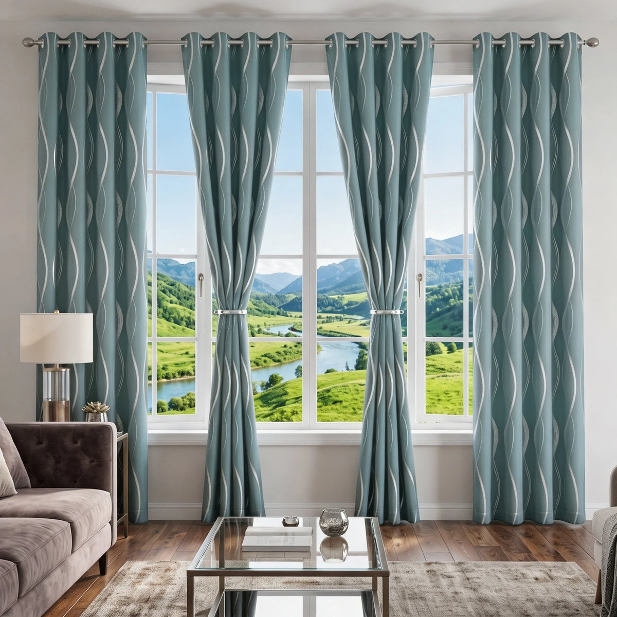 4-Panel Silver Foil Blackout Curtains | Heavy Window Panel Set