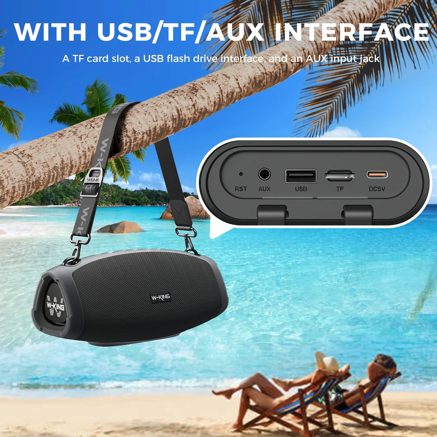 W-KING 70W Portable Bluetooth Speaker with Wireless Microphone, Deep Bass, Bluetooth 5.0 & IPX6 Waterproof
