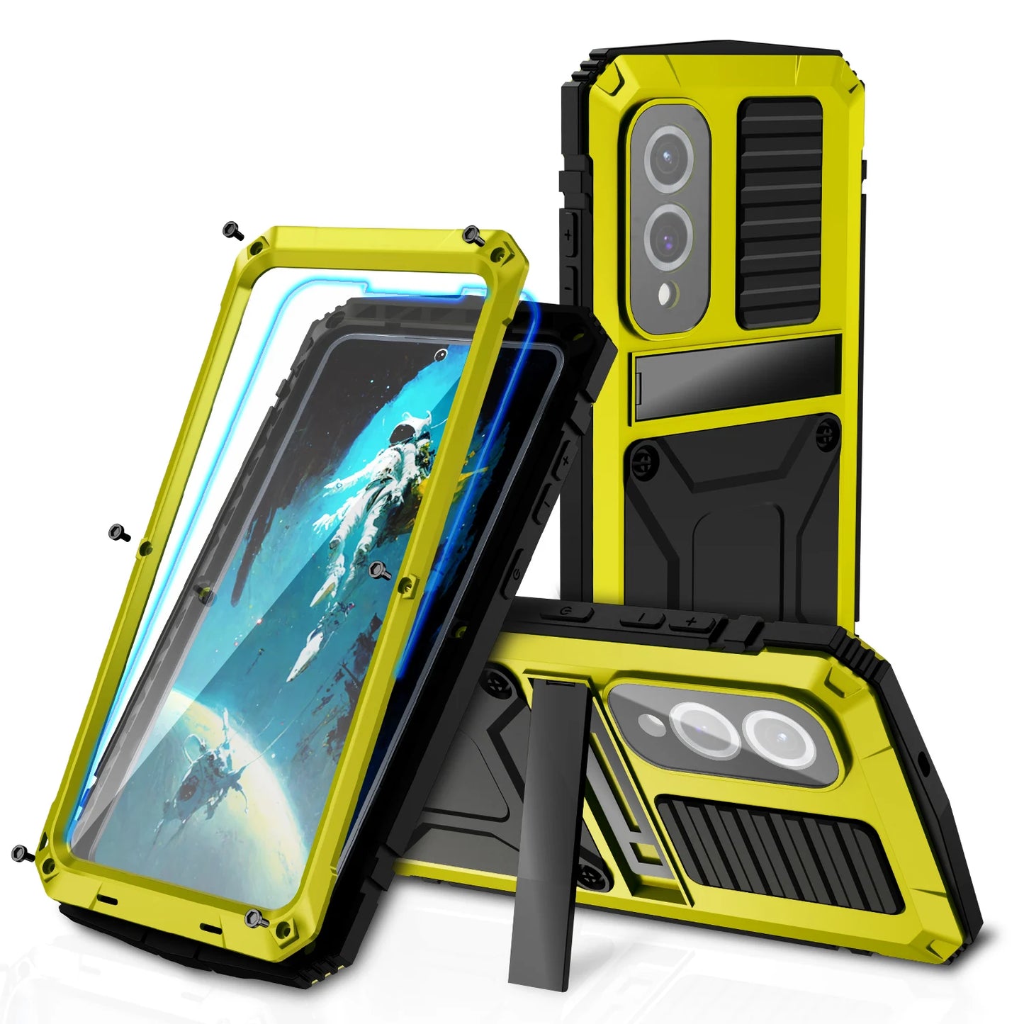 Rugged Shockproof Case for Samsung S25 Edge S24 Plus S23 Plus S25 Ultra Aluminum Metal Protective Cover