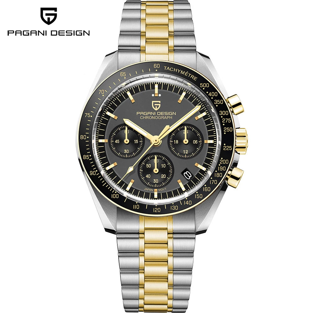 Men’s PAGANI DESIGN Watch – Stainless Steel Bracelet & Classic Round Dial