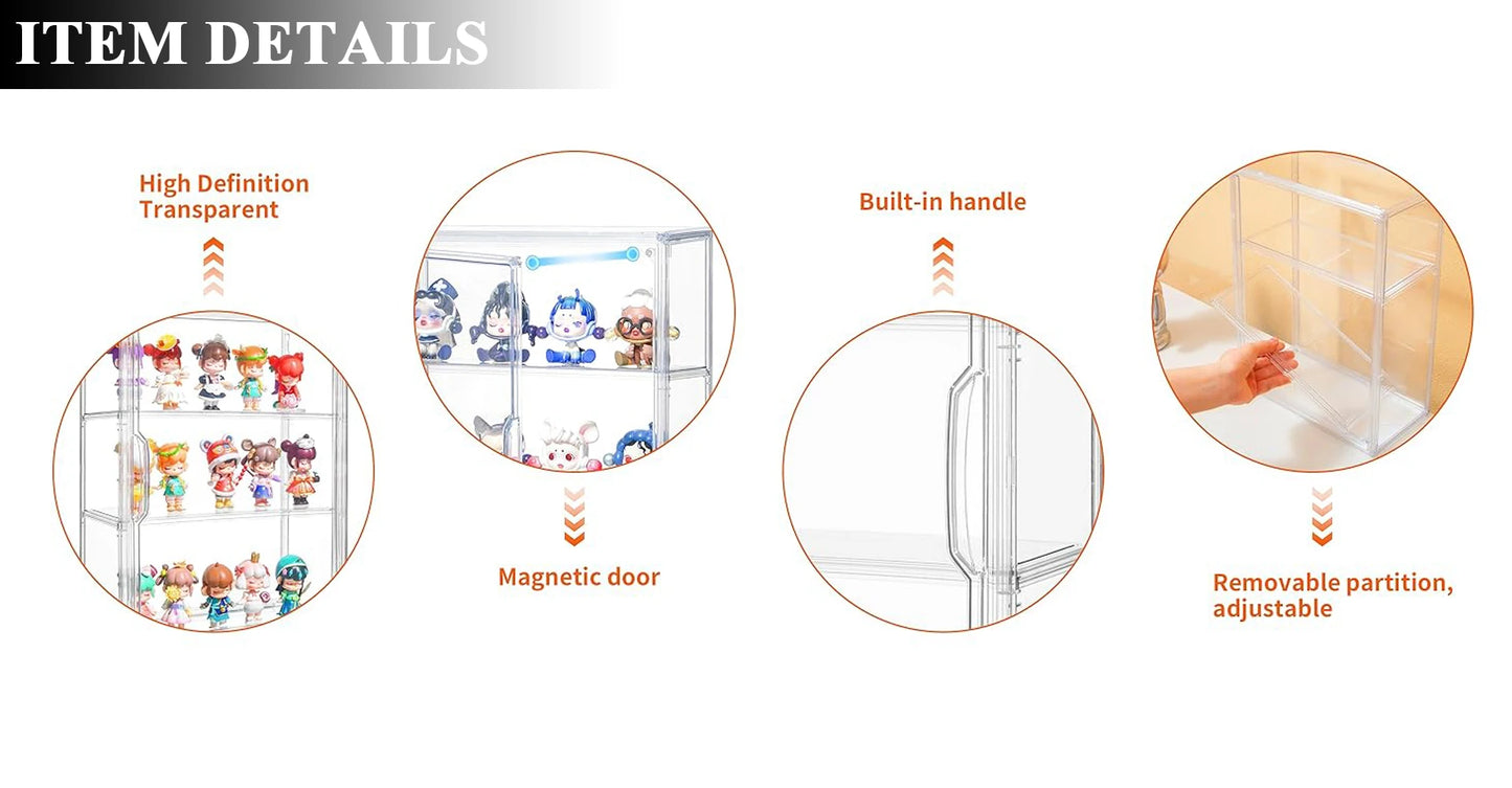 Blind Box Storage Display Box Transparent Doll Display Organizer Case For Figure Figurine Showcase Wall Mounted Collectibles Box