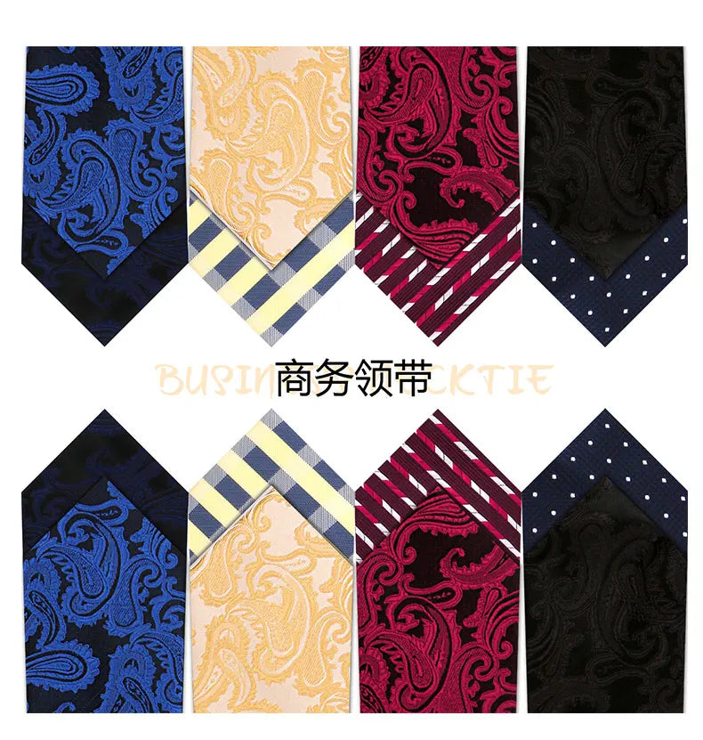 Men's Tie Brand New Fashion Blue Necktie Green Orange Gravatas For Men Paisley Floral Fit Wedding Workplace Slim Dots Wholesale