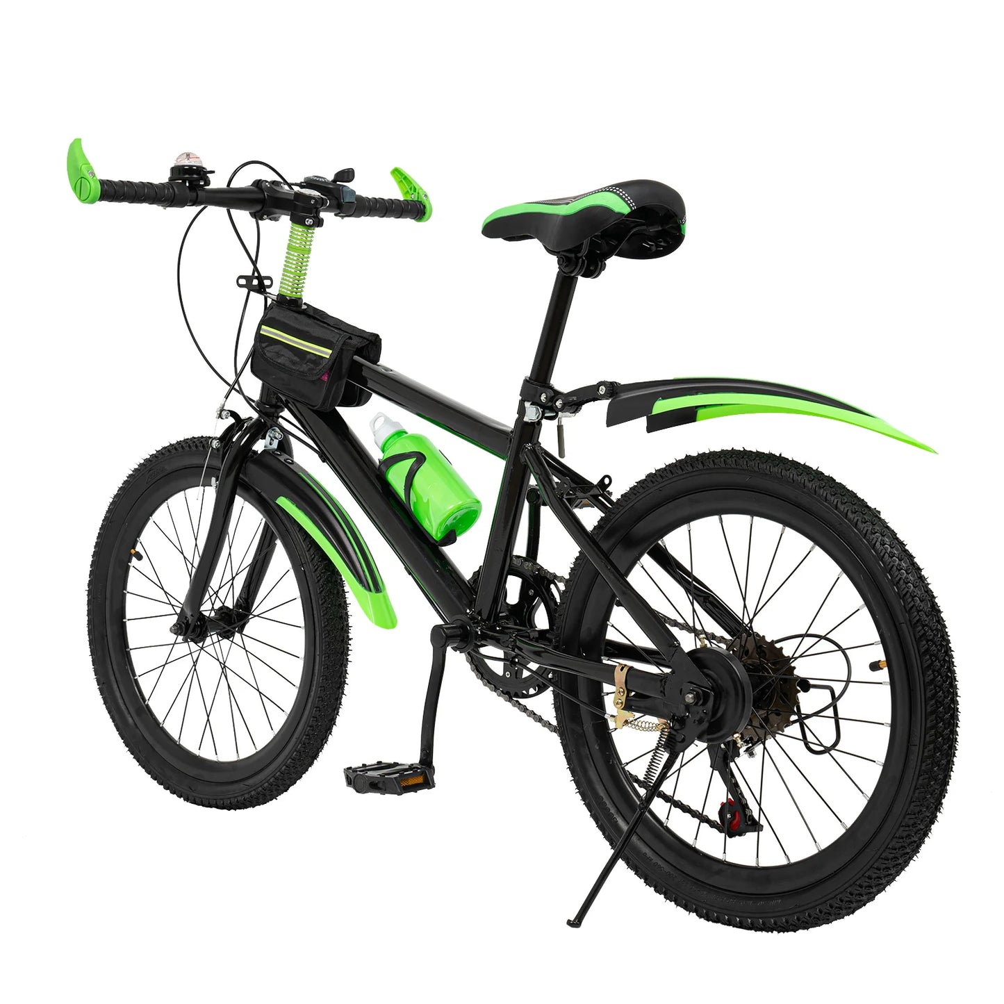 20-Inch 7-Speed Mountain Bike . Kids Bicycle with Adjustable Seat, Front Suspension & Dual Disc Brakes