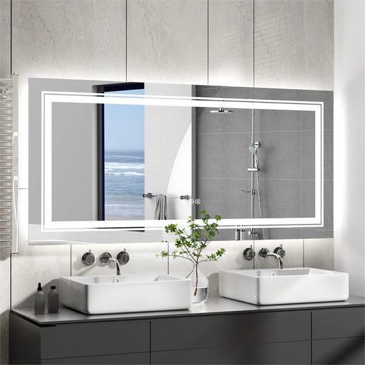 Jumbo Illuminated LED Bathroom Mirror Front Backlit