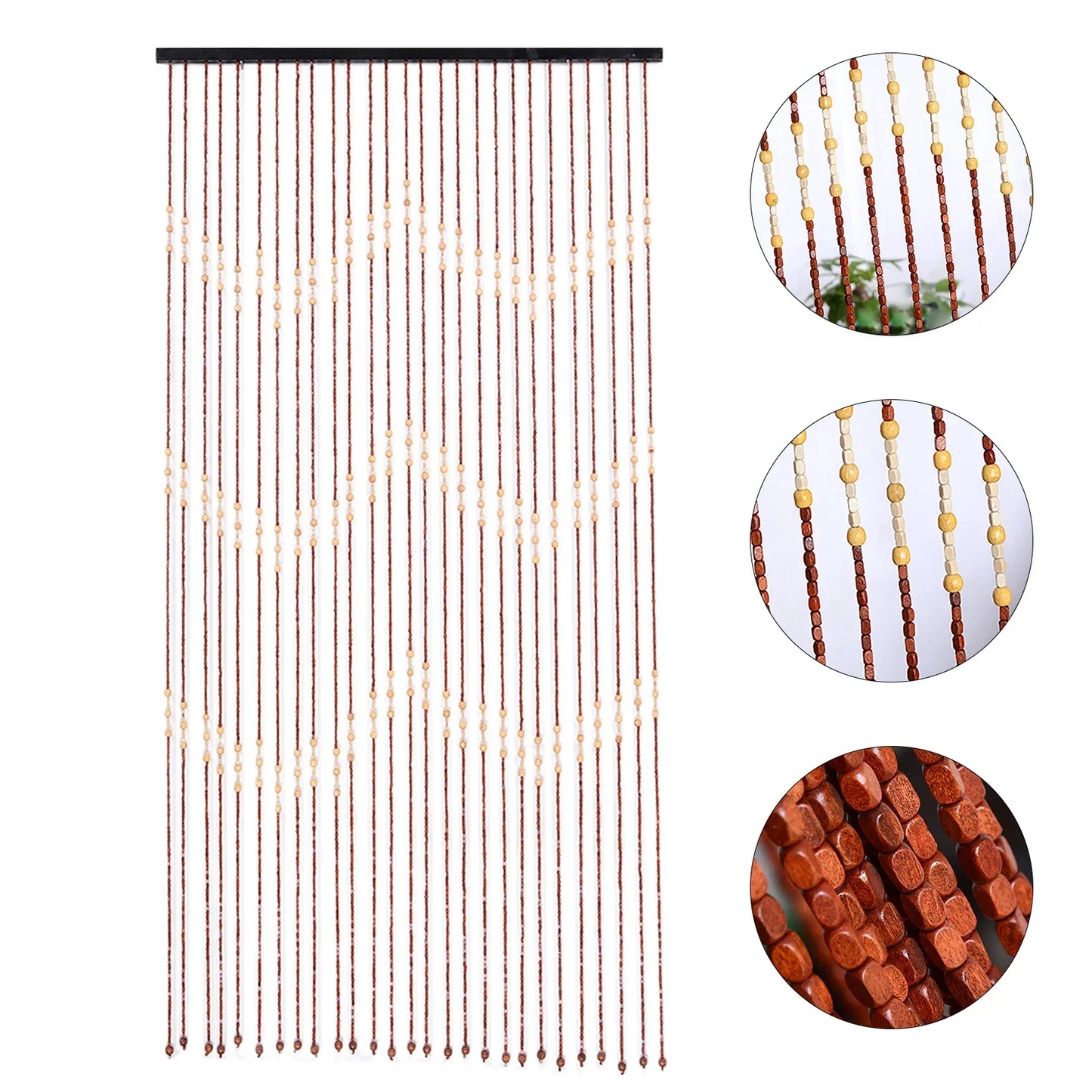 Wooden Bead Door Curtain.Boho Hanging Divider for Doorways & Closets