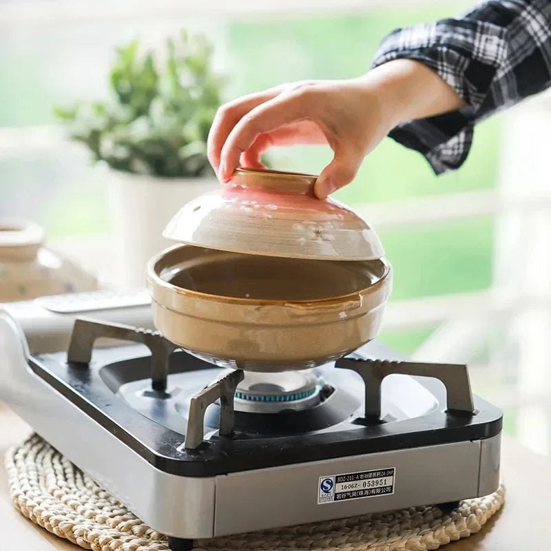 Ceramic Crock Pot Casserole Dish with Lid | Soup & Stew Cooking Pot