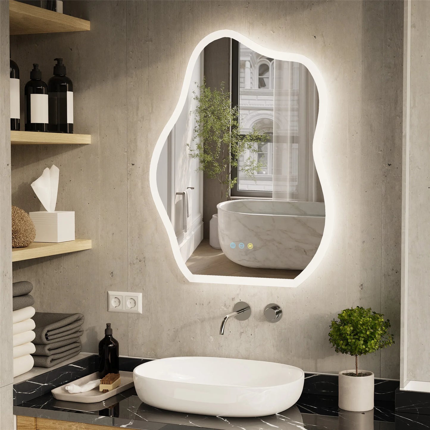 Cloud LED Mirror Anti Fog Dimmable 3000K 6000K CRI90