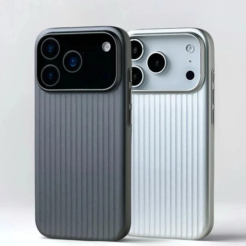 Luxury Stripes Metallic Paint Armor Phone Case for iPhone Samsung
