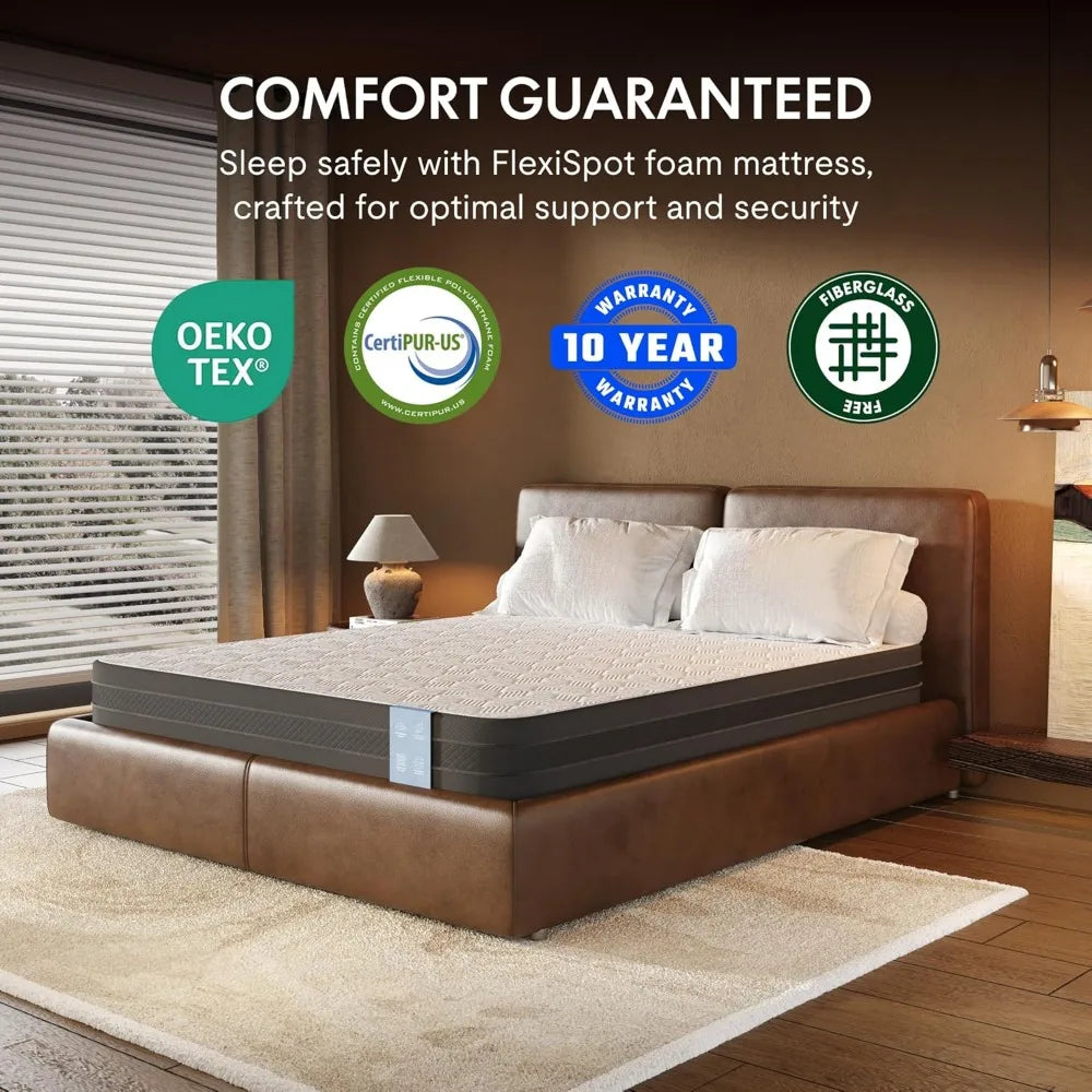 6'' Queen Size Cooling Gel Memory Foam Mattress, Viscose from Bamboo, Medium Firm, 10-Year Warranty, Mattress-in-A-Box, Certi-P