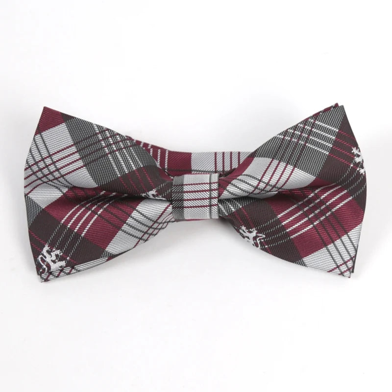 Luxury Men’s Burgundy Tie Set with Pocket Square, Bow Tie & Cufflinks | Wedding & Business Gift Set