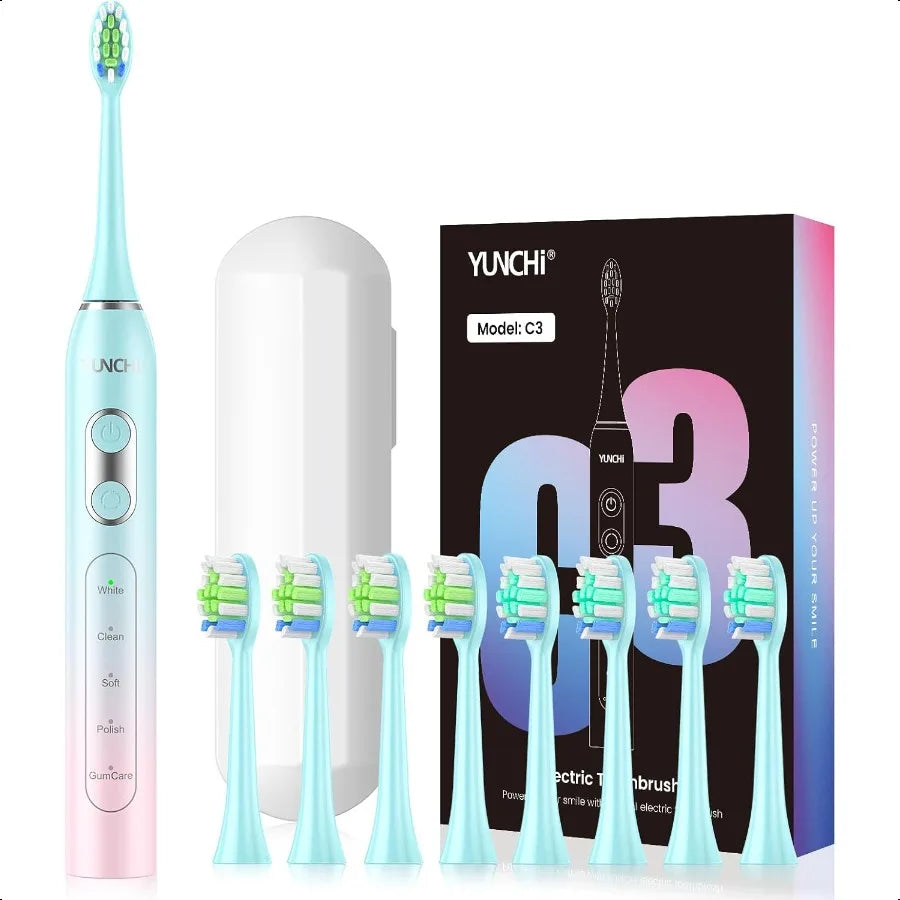 Electric Toothbrush for Adults and 8 Brush Heads5 Modes55 Days Rechargeable Battery Life44000 VPM Motor2 Minute Smart Timer IPX