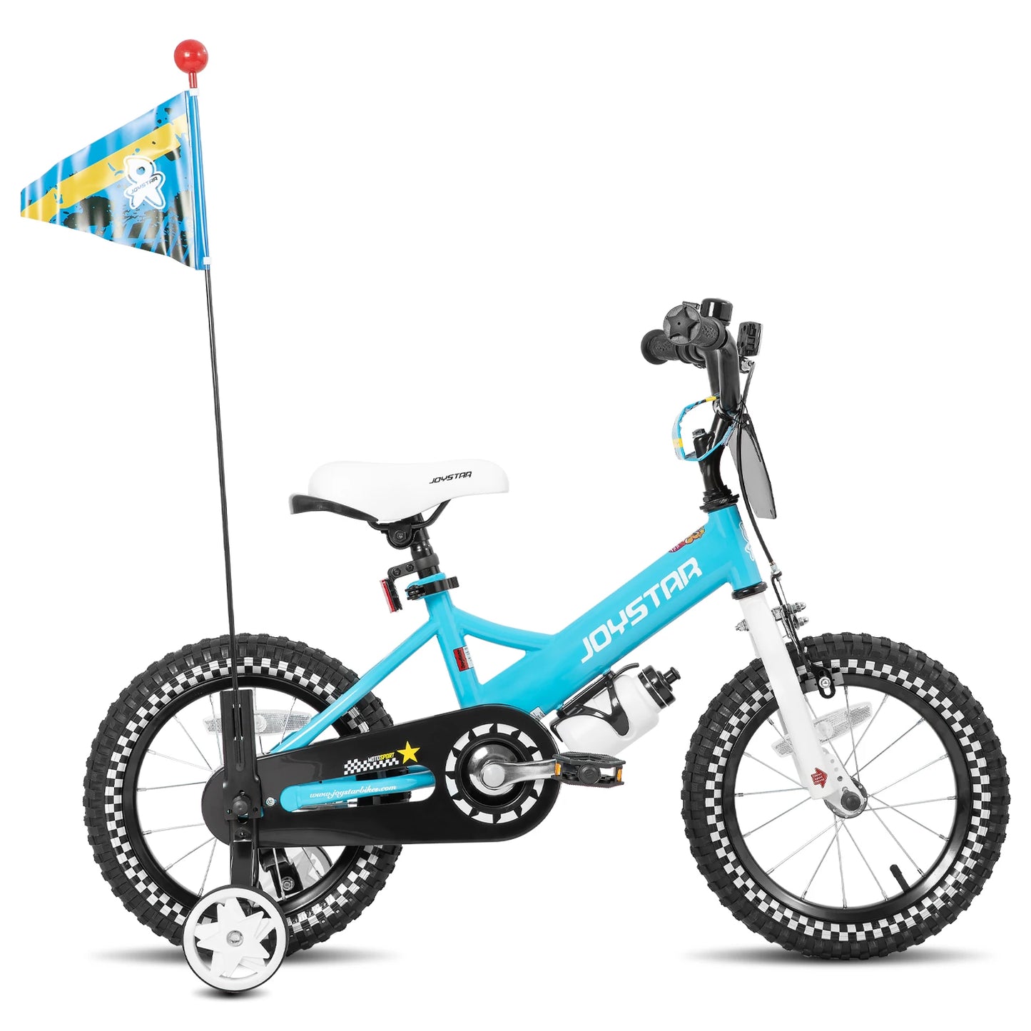 Girls Daisy Kids Bike with Training Wheels . Adjustable Bicycle for Ages 2–7