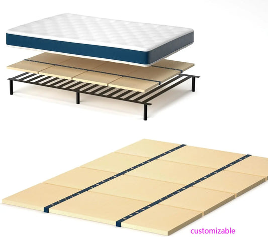 Queen Bunkie Board, Folding Bed Plate Support, 64 x 57 in, Blue, Brown