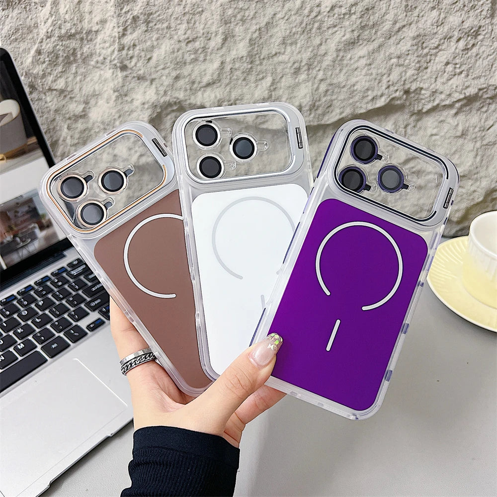 Matte Magnetic Shockproof Phone Case with Protective Bumper