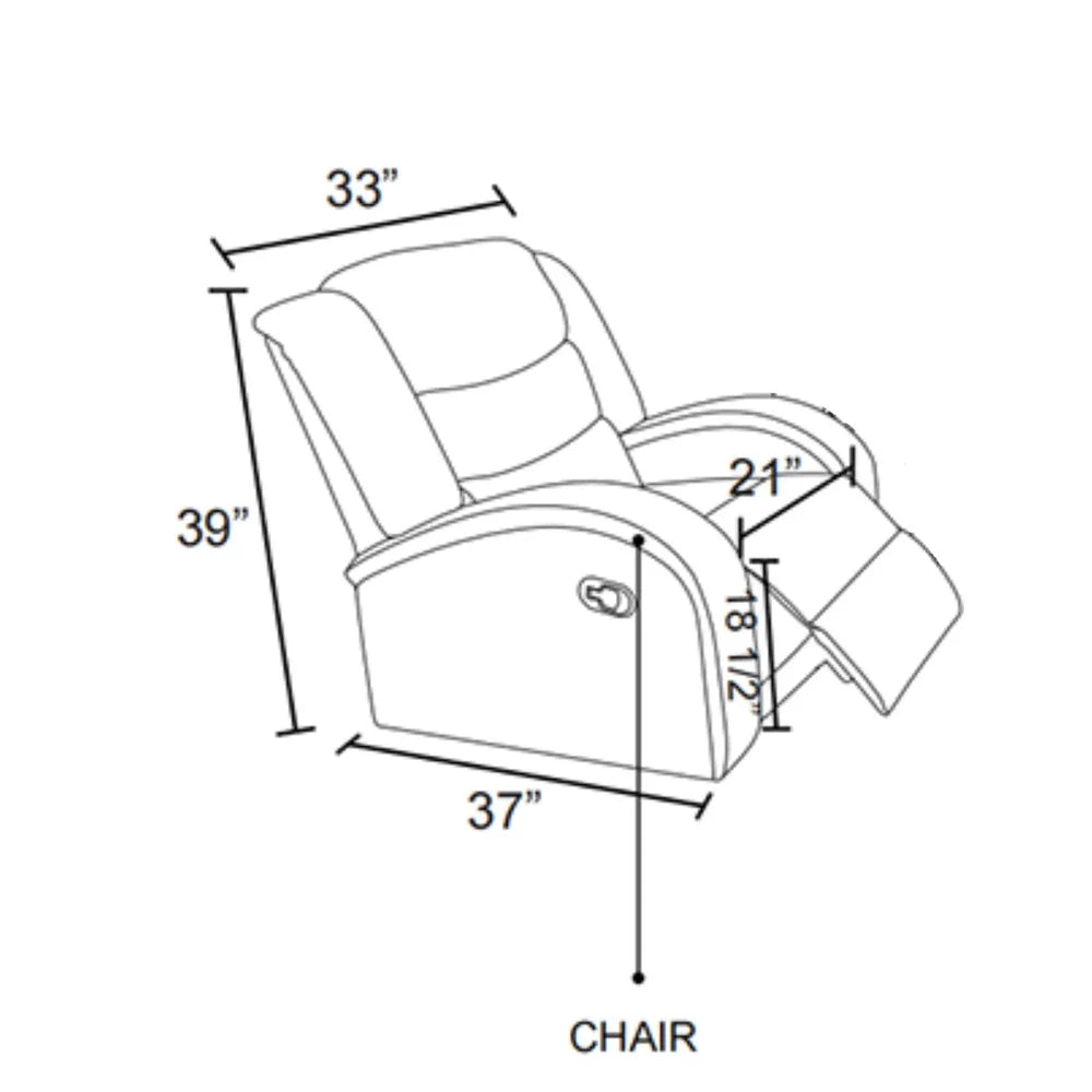 Manual Recliner Chair Faux Leather Sofa Couch Home Theater Seating Living Room Durable Comfortable Adjustable Modern Design