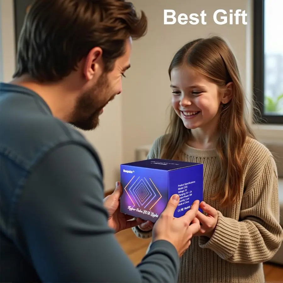 Hyper Cube Infinity LED Table Lamp App Controlled Color-Changing Ambient Light with Music Sync