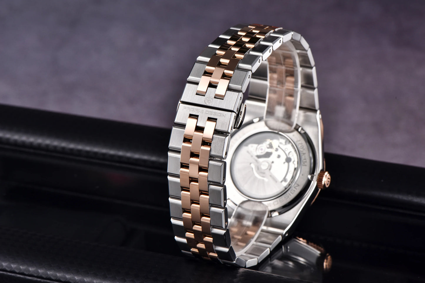 PAGANI DESIGN Men’s Automatic Luxury Watch,  Sapphire Crystal Stainless Steel Waterproof Mechanical Wristwatch with 3D Rhombus Dial